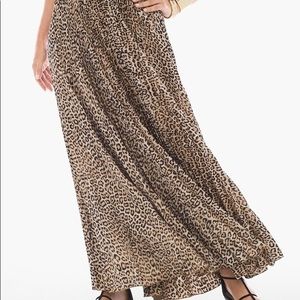Chico’s leopard print pleated maxi skirt